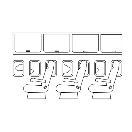 Airplane cabin seats air transportation lineのイラスト素材
