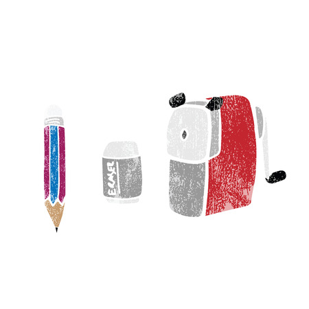 Stationery object pencil sharpener cartoon stampのイラスト素材