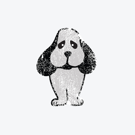 Animal dog cartoon drawing grunge textureのイラスト素材