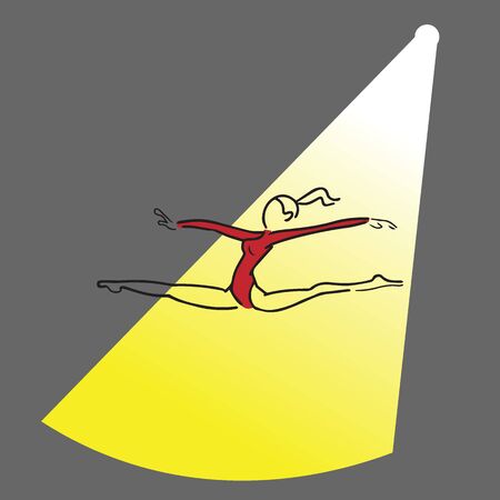Sport woman gymnastic cartoon drawingのイラスト素材