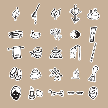 Spa relax service icons setのイラスト素材