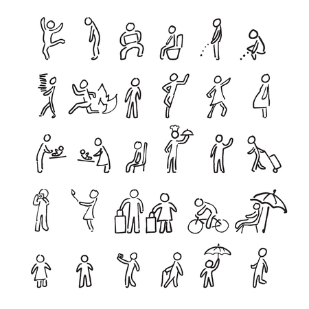 People activities pictogram cartoon drawingのイラスト素材