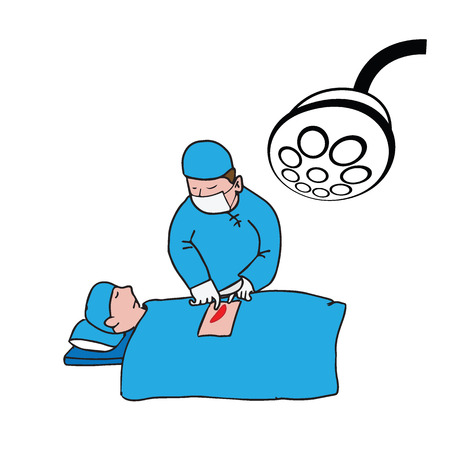 Doctor surgical operating cartoon drawingのイラスト素材