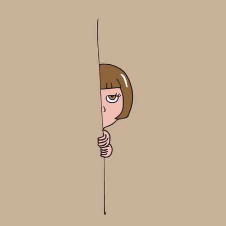 Girl Hides Behind The Wall Cartoon Drawingのイラスト素材 イメージマート Girl Hides Behind The Wall Cartoon Drawingのイラスト素材 イメージマート
