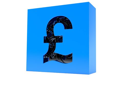 Pound box with gears isolated on white backgroundの写真素材