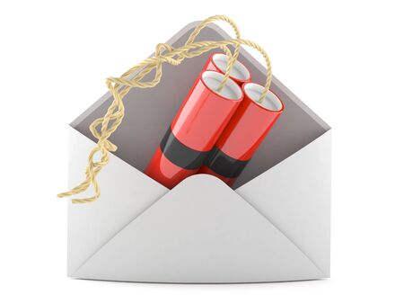 Explosive mail concept isolated on white backgroundの写真素材