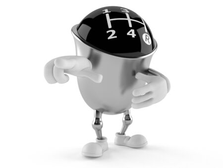 Gear knob character isolated on white backgroundの写真素材