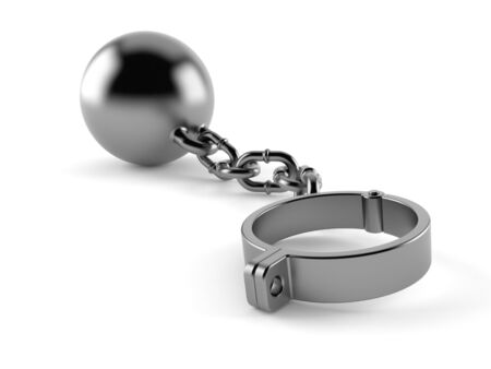 Prison ball isolated on white backgroundの写真素材