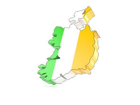 Ireland country isolated on white background  Source map: http://www.lib.utexas.edu/maps/europe/ireland.jpg layers of data used: outlinesの写真素材