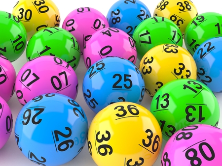 Lottery balls on close views