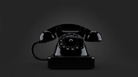 Old telephone isolated on gray backgroundの写真素材