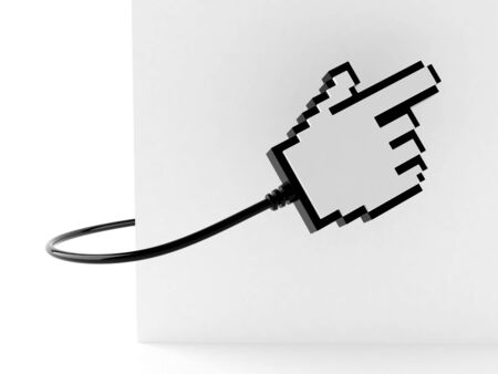 Internet cursor isolated on white backgroundの写真素材