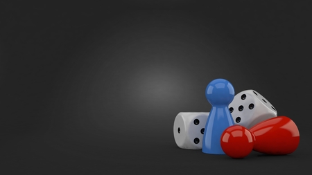 Board game concept on gray backgroundの写真素材