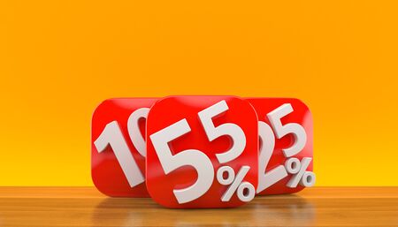 Percentage symbols on orange backgroundの写真素材