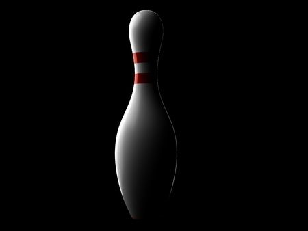 Ten pin isolated on black backgroundの写真素材