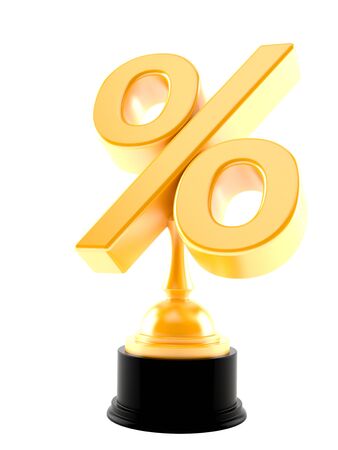 Sale trophy isolated on white backgroundの写真素材