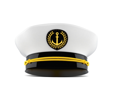 Captain's hat isolated on white backgroundの写真素材