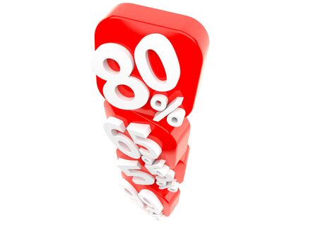 Numbers with percent symbols isolated on white backgroundの写真素材