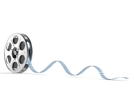 Film reel isolated on white backgroundの写真素材