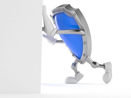 Shield character isolated on white backgroundの写真素材