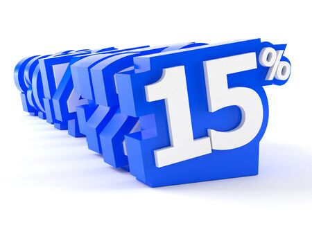 Numbers with percent isolated on white background