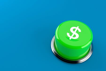 Push button with dollar symbol isolated on blue backgroundの写真素材