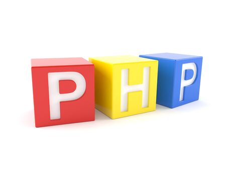 PHP from toy blocks isolated on white background