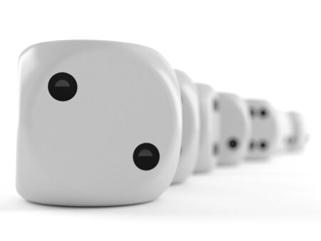 Dice isolated on white backgroundの写真素材