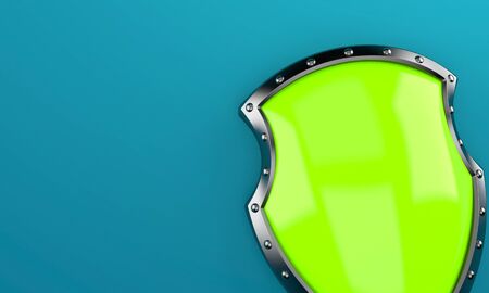 Protective shield on blue backgroundの写真素材