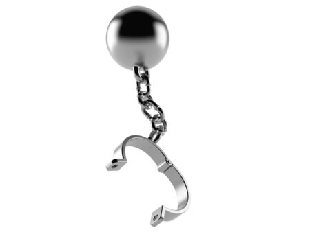 Ball with chain isolated on white background