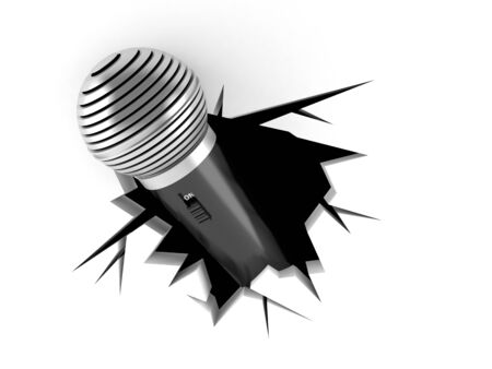 Microphone sticking out of the holeの写真素材