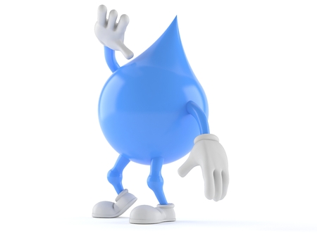 Water drop character isolated on white backgroundの写真素材