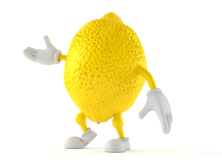 Lemon character isolated on white backgroundの写真素材