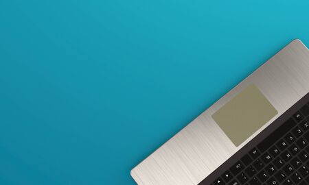 Laptop on blue background