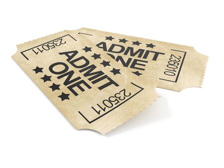 Tickets isolated on white backgroundの写真素材