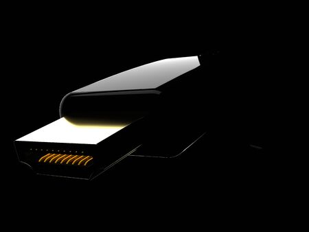 HDMI cable on black backgroundの写真素材