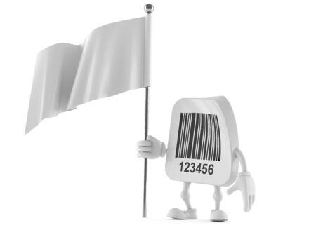 Barcode character with blank flag isolated on white backgroundの写真素材