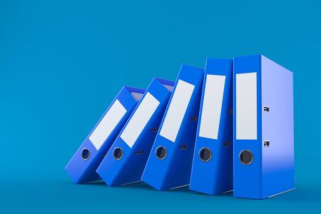 Ring binders isolated on blue backgroundの写真素材