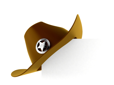 Sheriff hat isolated on white backgroundの写真素材
