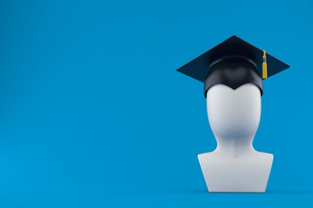 Student icon isolated on blue background