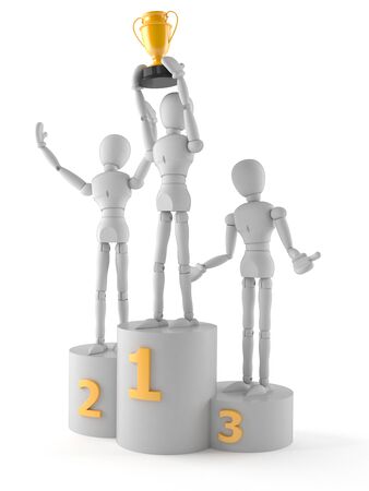 White dummy character isolated on white backgroundの写真素材