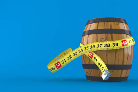 Cask with centimeter isolated on blue background