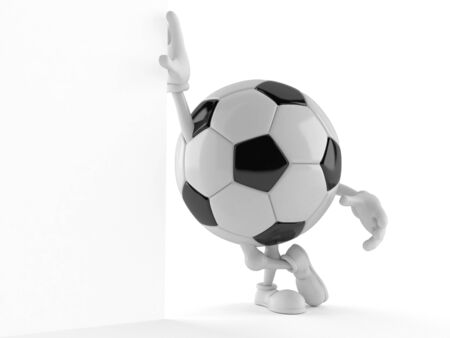 Soccer ball character isolated on white backgroundの写真素材