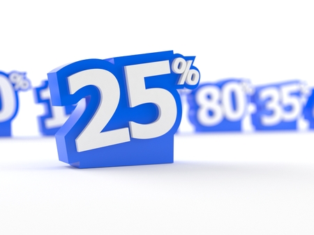 Percent numbers isolated on white backgroundの写真素材