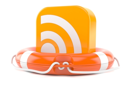 RSS icon with life buoy on white background
