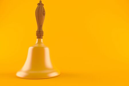 Hand bell isolated on orange backgroundの写真素材
