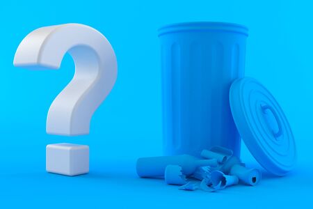 Environment background with question mark in blue colorの写真素材