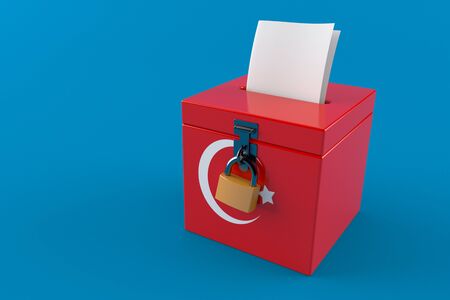 Turkey referendum concept isolated on blue backgroundの写真素材