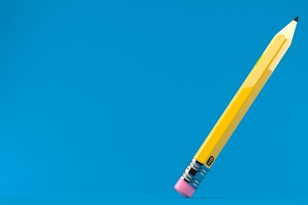 Pencil isolated on blue backgroundの写真素材