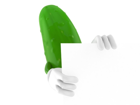 Cucumber character isolated on white background. 3d illustrationの写真素材